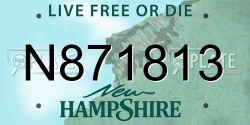N871813 New Hampshire License Plate
