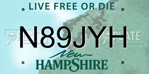 N89JYH New Hampshire License Plate