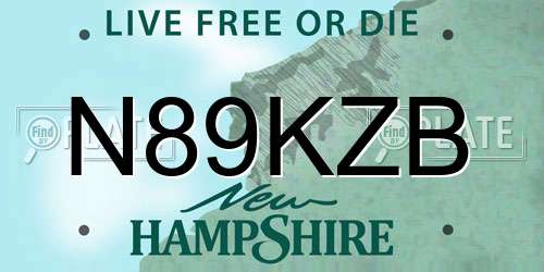 N89KZB New Hampshire License Plate