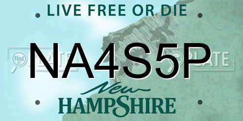 NA4S5P New Hampshire License Plate