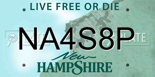 NA4S8P New Hampshire License Plate