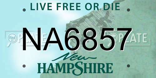 NA6857 New Hampshire License Plate