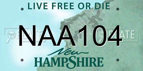 NAA104 New Hampshire License Plate
