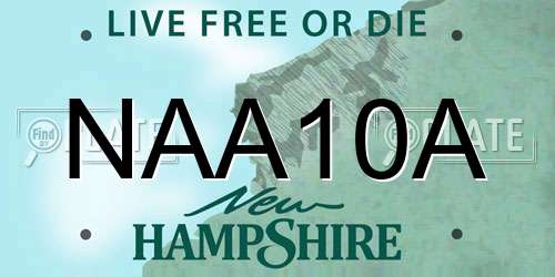 NAA10A New Hampshire License Plate