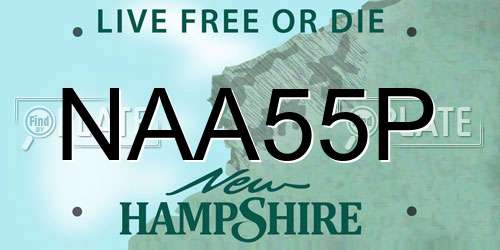 NAA55P New Hampshire License Plate