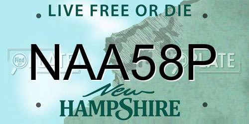 NAA58P New Hampshire License Plate