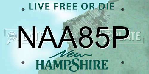 NAA85P New Hampshire License Plate