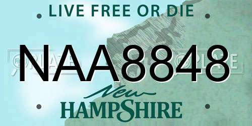 NAA8848 New Hampshire License Plate