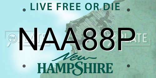 NAA88P New Hampshire License Plate