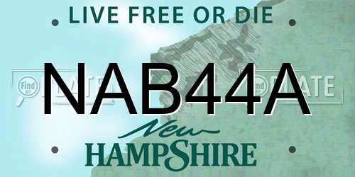 NAB44A New Hampshire License Plate