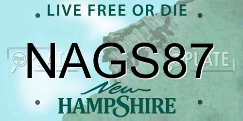 NAGS87 New Hampshire License Plate