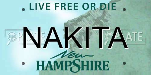 NAKITA New Hampshire License Plate