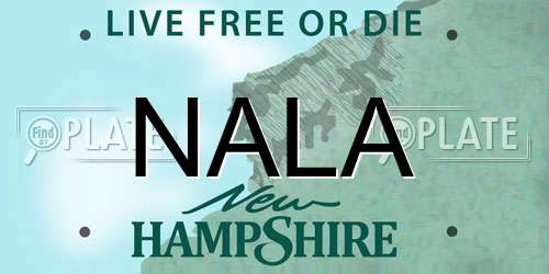 NALA New Hampshire License Plate