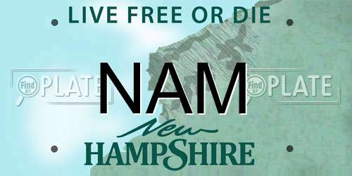 NAM New Hampshire License Plate