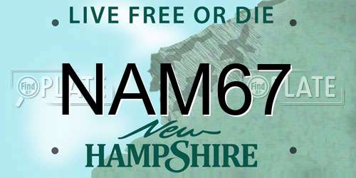 NAM67 New Hampshire License Plate