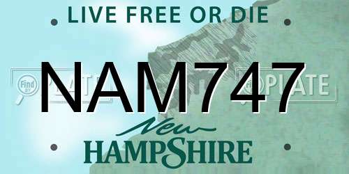 NAM747 New Hampshire License Plate