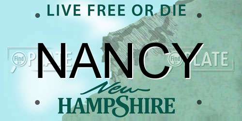 NANCY New Hampshire License Plate