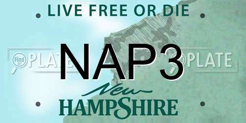 NAP3 New Hampshire License Plate