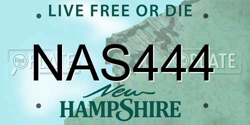 NAS444 New Hampshire License Plate