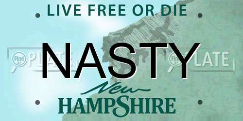 NASTY New Hampshire License Plate