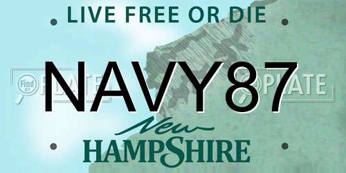 NAVY87 New Hampshire License Plate