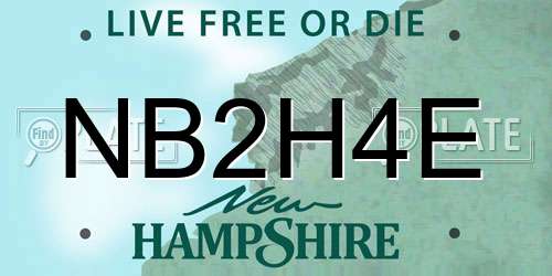 NB2H4E New Hampshire License Plate