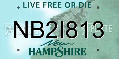 NB2I813 New Hampshire License Plate