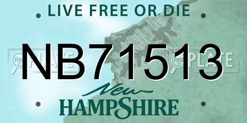 NB71513 New Hampshire License Plate
