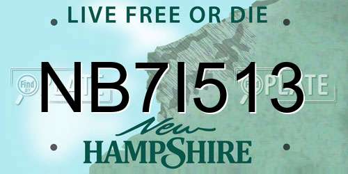 NB7I513 New Hampshire License Plate