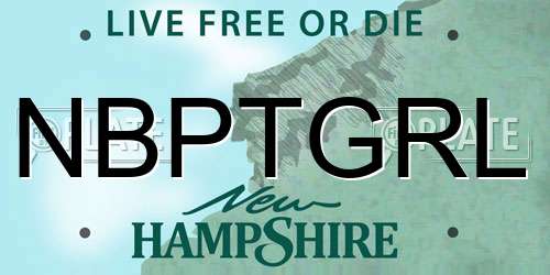 NBPTGRL New Hampshire License Plate
