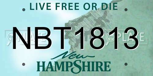 NBT1813 New Hampshire License Plate