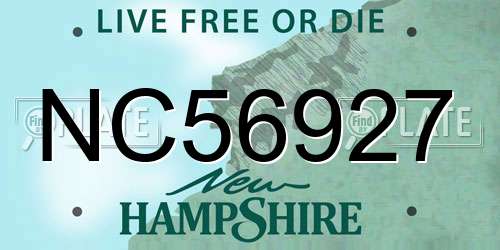 NC56927 New Hampshire License Plate