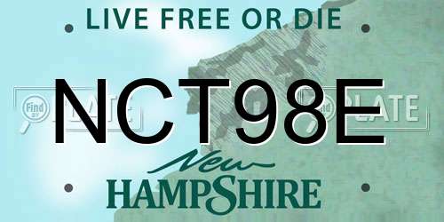 NCT98E New Hampshire License Plate