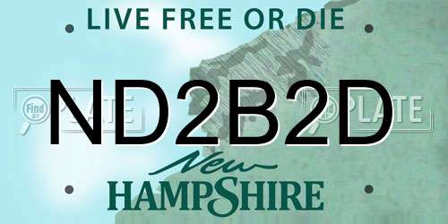 ND2B2D New Hampshire License Plate