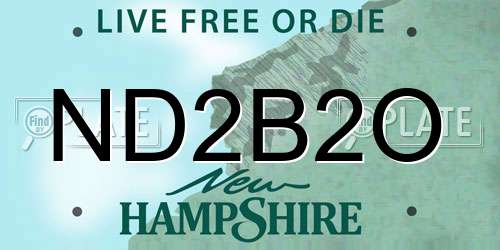 ND2B2O New Hampshire License Plate