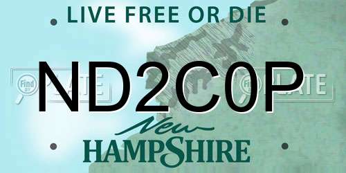 ND2C0P New Hampshire License Plate