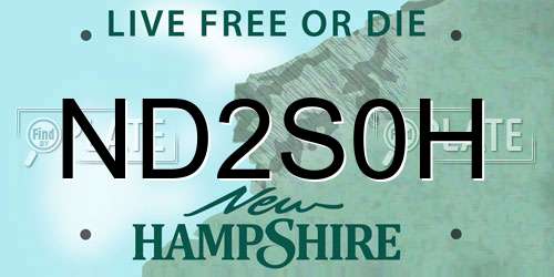 ND2S0H New Hampshire License Plate