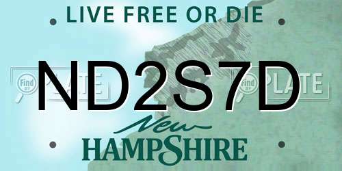 ND2S7D New Hampshire License Plate