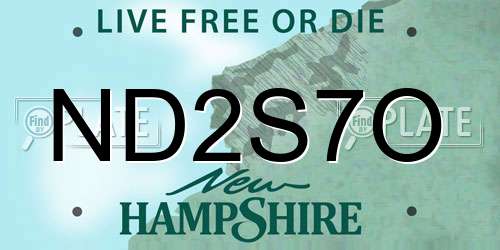ND2S7O New Hampshire License Plate