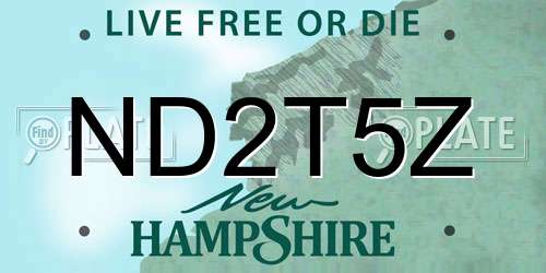 ND2T5Z New Hampshire License Plate