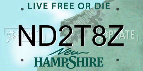 ND2T8Z New Hampshire License Plate