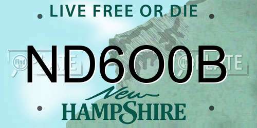 ND6O0B New Hampshire License Plate