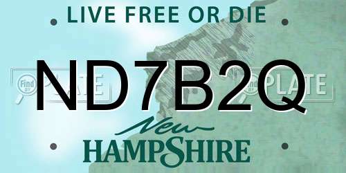 ND7B2Q New Hampshire License Plate