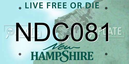 NDC081 New Hampshire License Plate