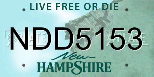 NDD5153 New Hampshire License Plate