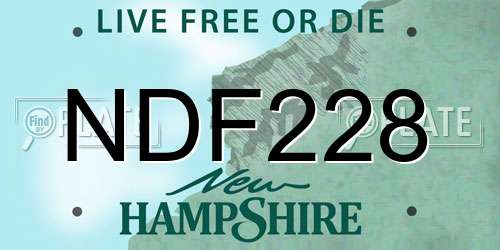 NDF228 New Hampshire License Plate