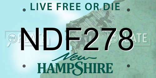 NDF278 New Hampshire License Plate