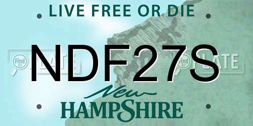 NDF27S New Hampshire License Plate