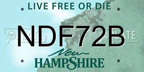 NDF72B New Hampshire License Plate