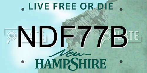 NDF77B New Hampshire License Plate